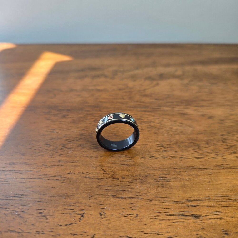 Gucci Icon 18k ring with gemstones, 18k yellow gold/black, size 10 1/4 - Picture 3 of 7